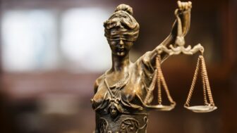 Statue of Lady Justice with blindfold and scales