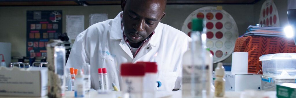 Laboratory worker in the Rodolphe Mérieux laboratory of Bamako, Mali